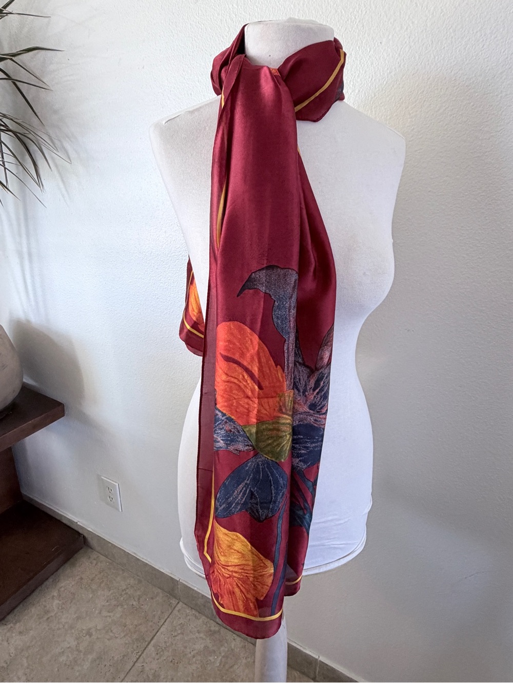 Scarf versatile silk feel 32x74 inches